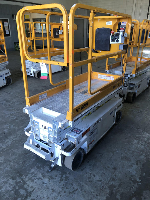 Custom Equipment HB-1430 Hy-Brid Scissor Lift
Platform capacity up to 670 lbs
Working height up to 20 ft
Weighs under 1,700 lbs
Non-marking wheels