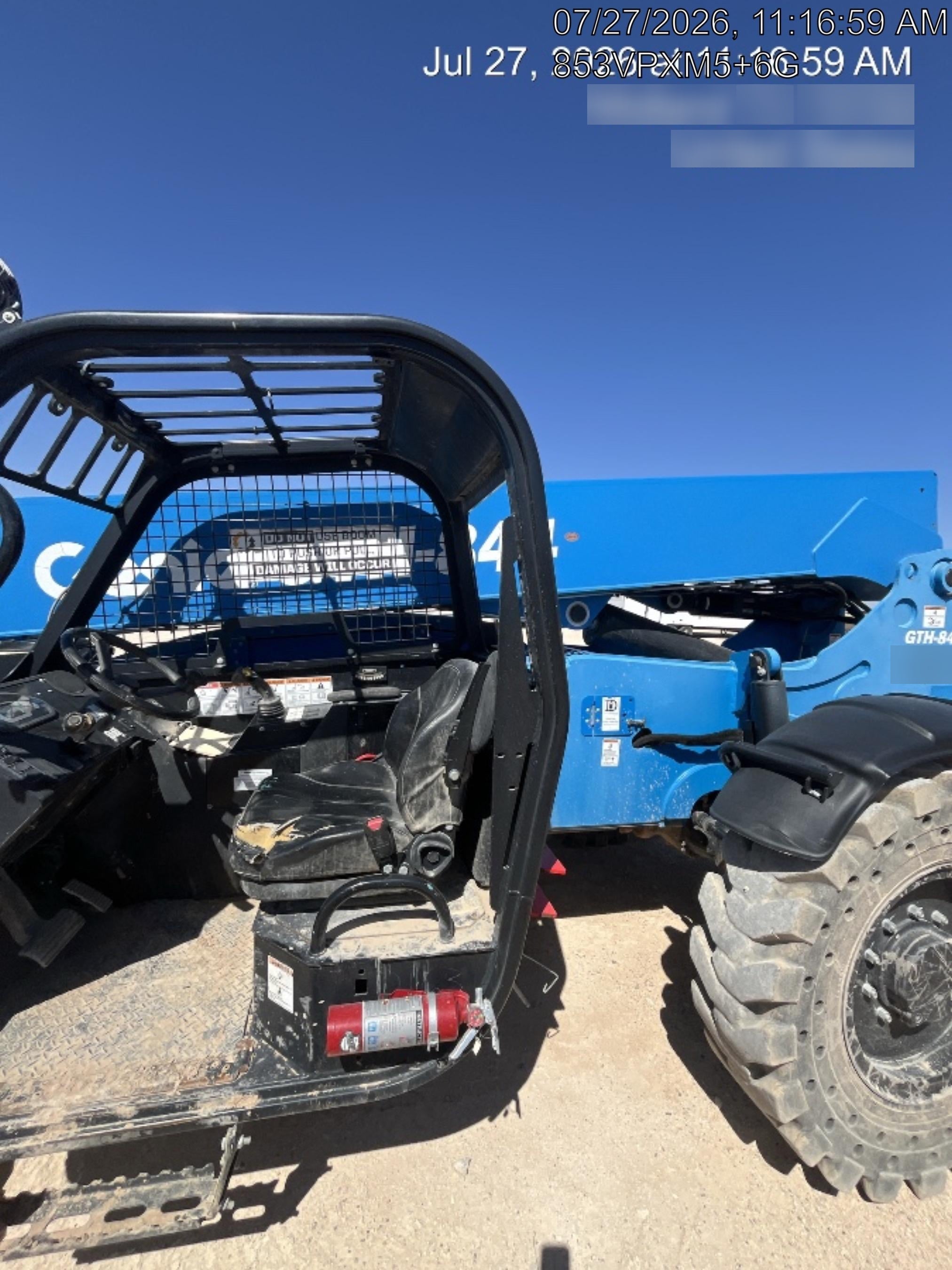 2018 Genie GTH-844 Genie GTH-844 w/Open ROPS, Solid Tires, beacon/work lights, 60" carriage/forks