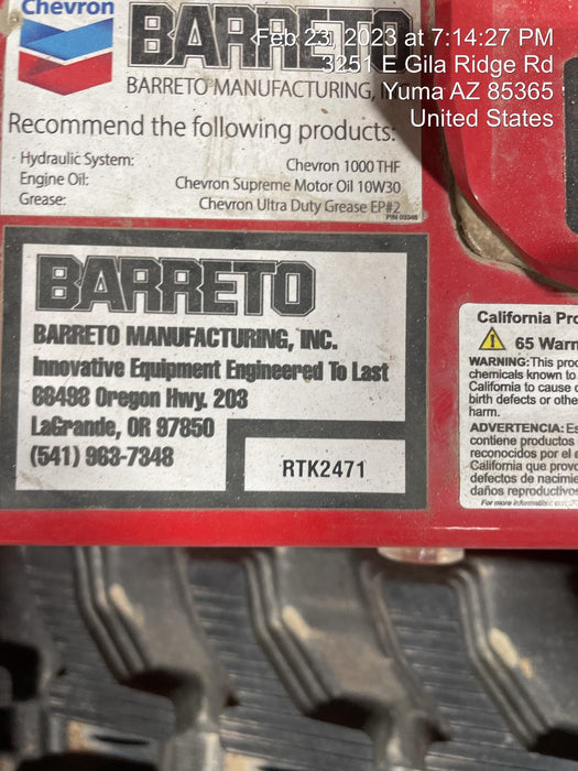 2022 BARRETO E2036RTKH-4MS