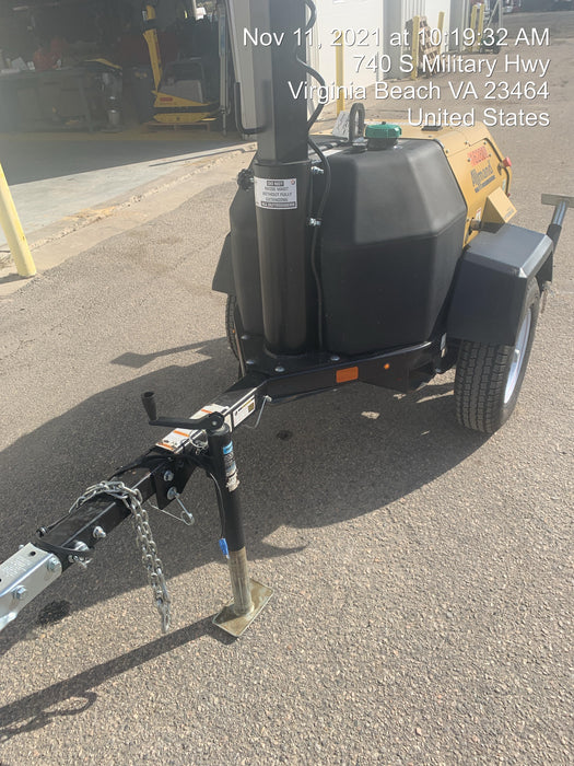 2021 Allmand NLV3GR (4) LED Light Fixture 350W, 23' Vertical Mast, 3kW Prime, Towable, Deep Sea L401, Leveling Jacks, Yanmar T4F 5.8hp