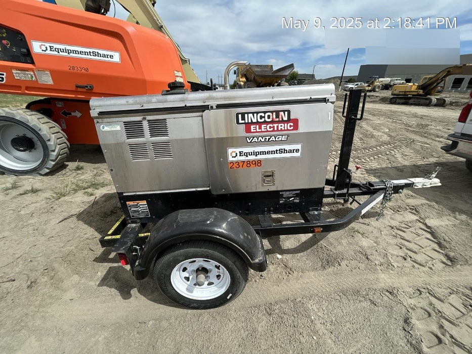 2022 Lincoln Electric Vantage 322 Trlr Mounted, Cable Rack, Light Kit