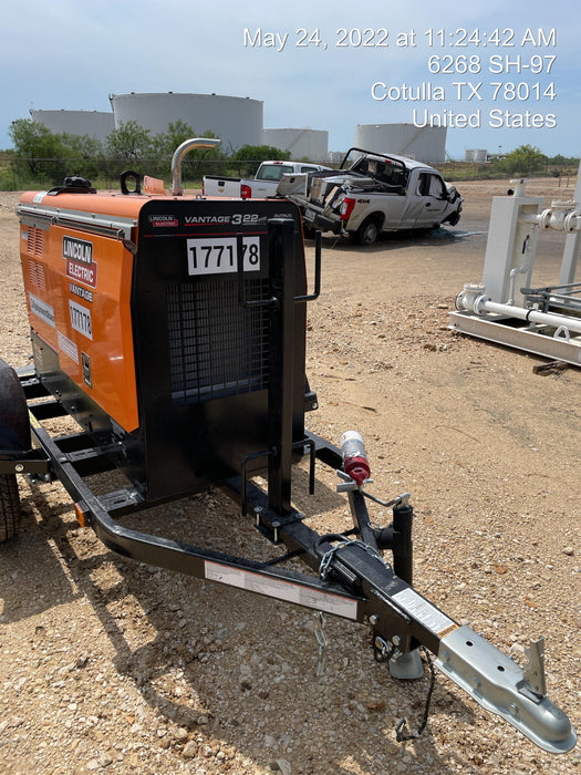 2021 Lincoln Electric Vantage 322 Vantage 322 Ready Pak 3 w/ Decals, ORANGE (includes trailer, cable rack, fender light kit) NO Telematics