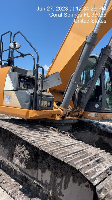 2016 Case CX350D CAB A/C, 13'-3" ARM, STEEL TRACKS, THUMB