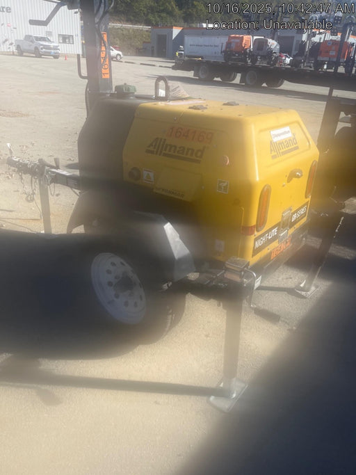 2021 Allmand NLV3GR (4) LED Light Fixture 350W, 23' Vertical Mast, 3kW Prime, Towable, Deep Sea L401, Leveling Jacks, Yanmar T4F 5.8hp