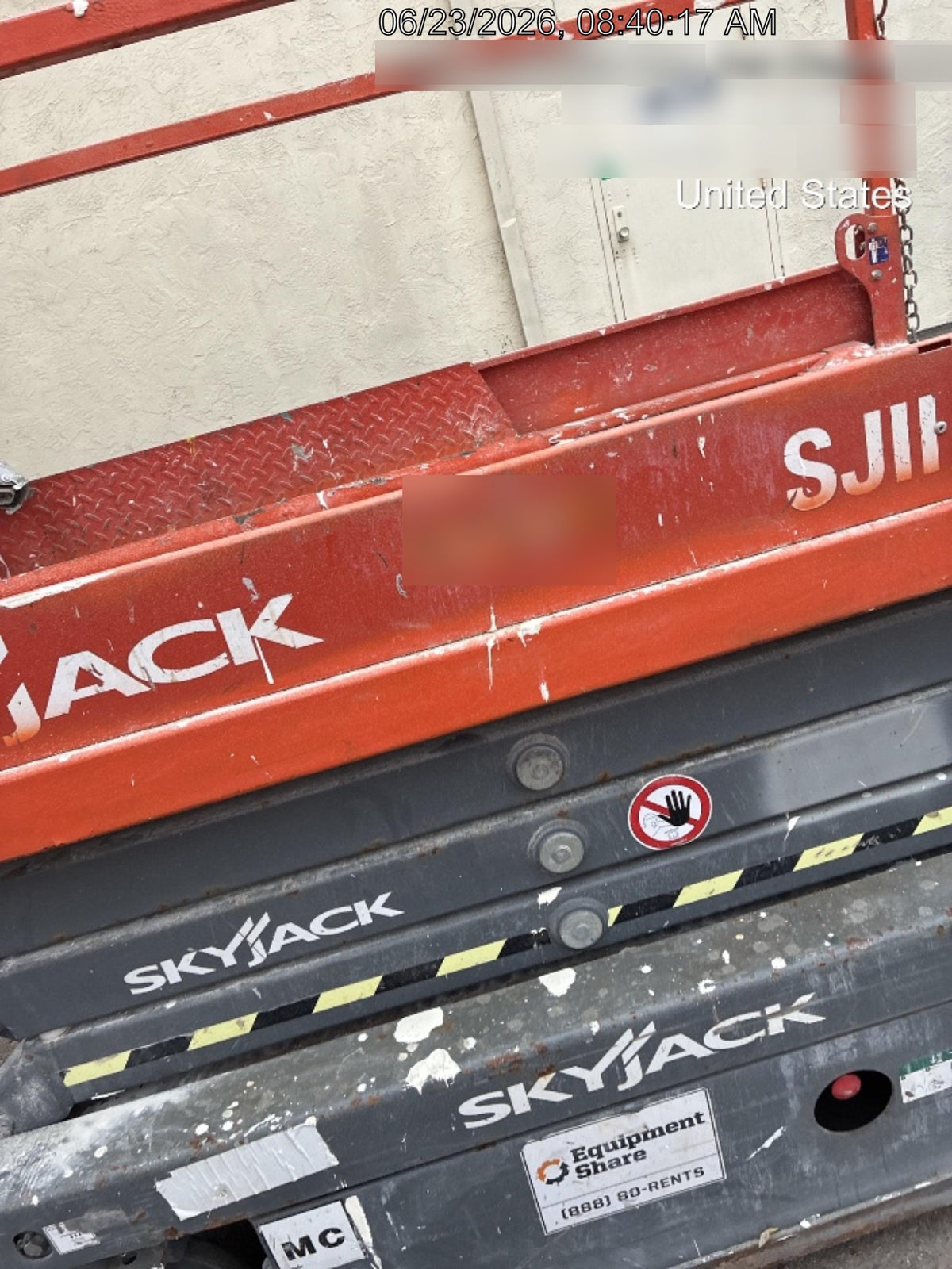 2016 Skyjack SJIII-3219 Standard Rental Specs