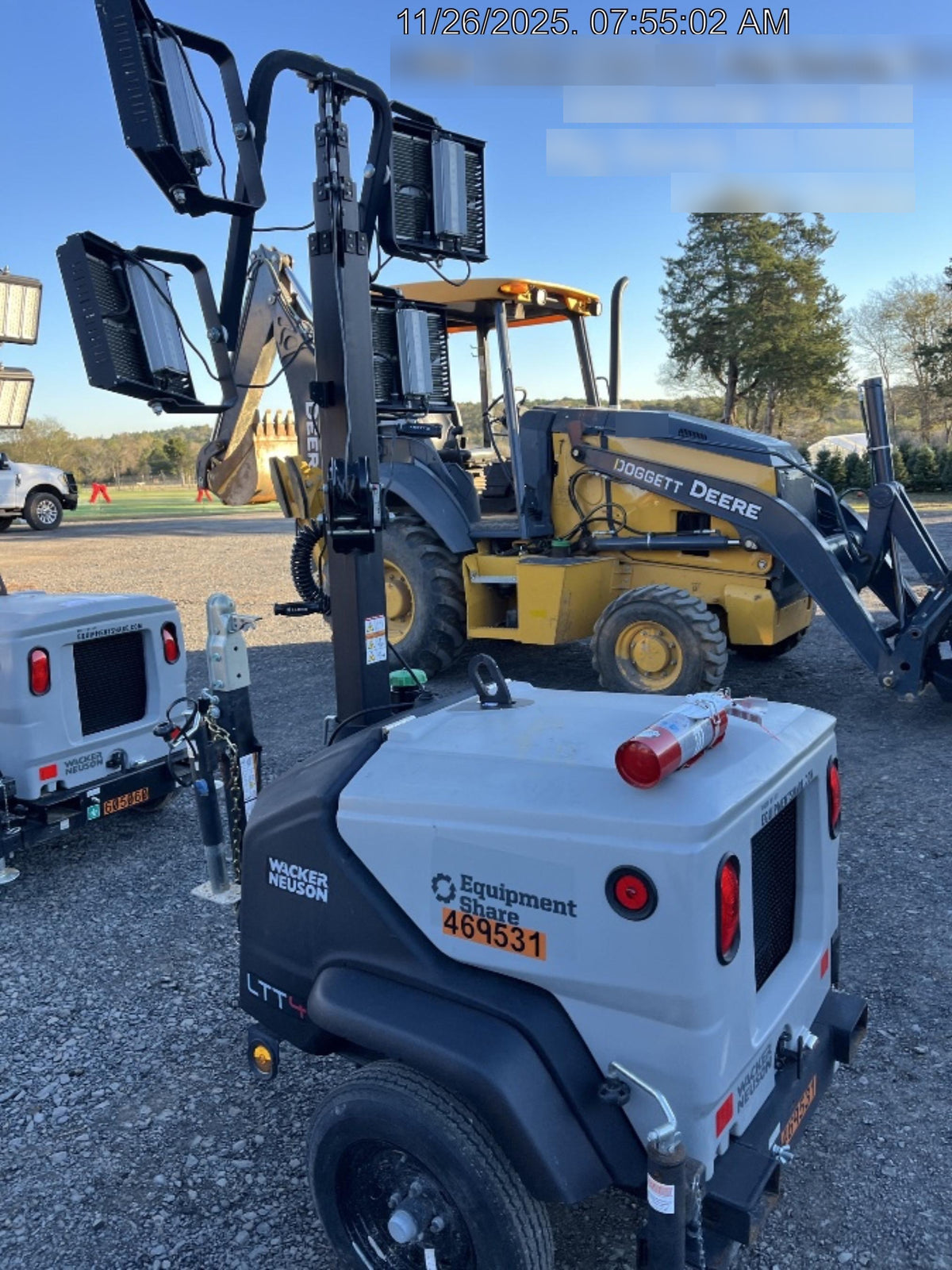 2024 Wacker Neuson LTT4 Diesel, Kohler KDW702, Deep Sea Controller, Auto Start, LED 320W, Bypass Outlet, T3