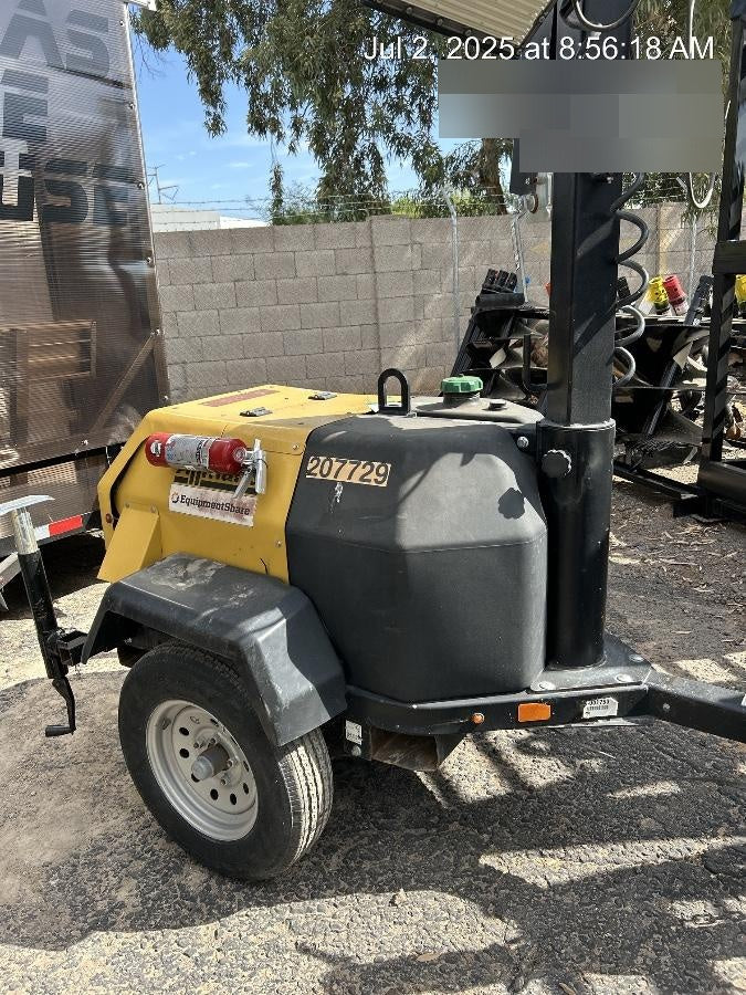 2022 Allmand NLV3GR (4) LED Light Fixture 350W, 23' Vertical Mast, 3kW Prime, Towable, Deep Sea L401, Leveling Jacks, Yanmar T4F 5.8hp
