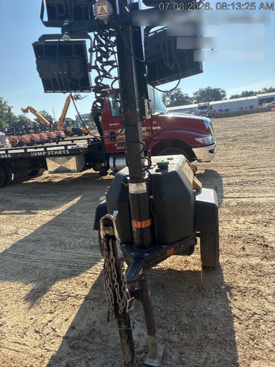 2022 Allmand NLV3GR (4) LED Light Fixture 350W, 23' Vertical Mast, 3kW Prime, Towable, Deep Sea L401, Leveling Jacks, Yanmar T4F 5.8hp