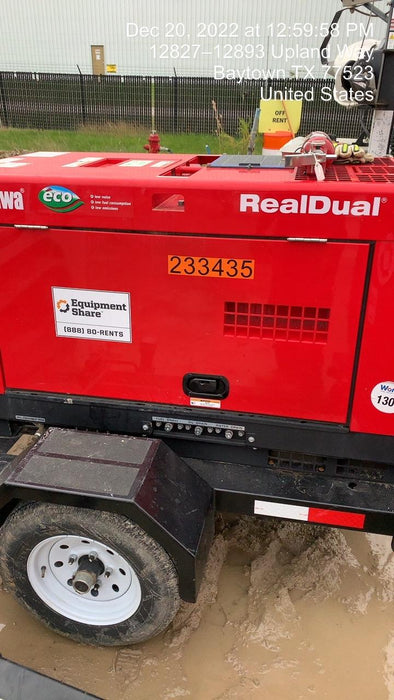 2022 Shindaiwa DGW400MDL Kubota D902 Engine, 23 HP, Dual Op Welder, Wire, Arc, Droop Stick, Tig, and CC Stick Functionality, Simulphase, 3 Phase and 1 Phase Gen Output, Single Axle NB Trlr, Slr Trckl Chrg 12V 12W, Fire Ext