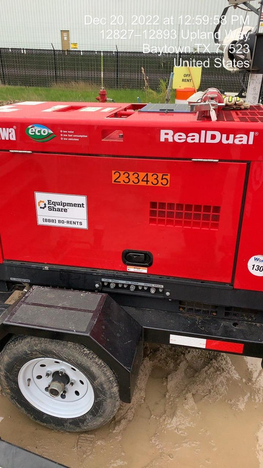 2022 Shindaiwa DGW400MDL Kubota D902 Engine, 23 HP, Dual Op Welder, Wire, Arc, Droop Stick, Tig, and CC Stick Functionality, Simulphase, 3 Phase and 1 Phase Gen Output, Single Axle NB Trlr, Slr Trckl Chrg 12V 12W, Fire Ext