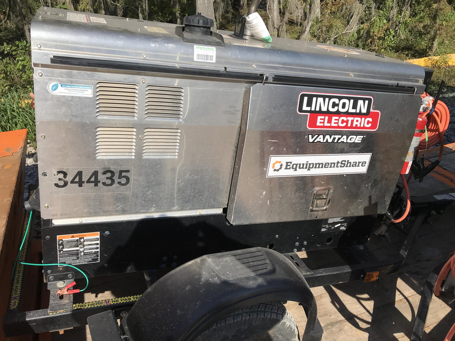 2019 Lincoln Electric Vantage 322 Welder Ready-Pak 3, Two wheel trailer, Fender and Light kit, Cable Rack