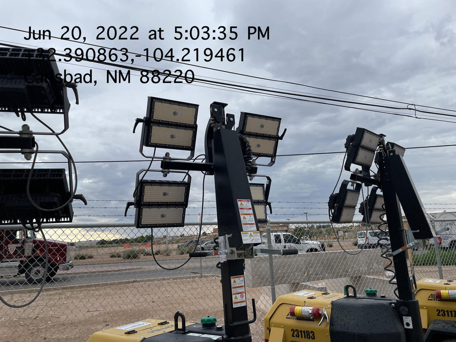 2022 Allmand NLV3GR (4) LED Light Fixture 350W, 23' Vertical Mast, 3kW Prime, Towable, Deep Sea L401, Leveling Jacks, Yanmar T4F 5.8hp