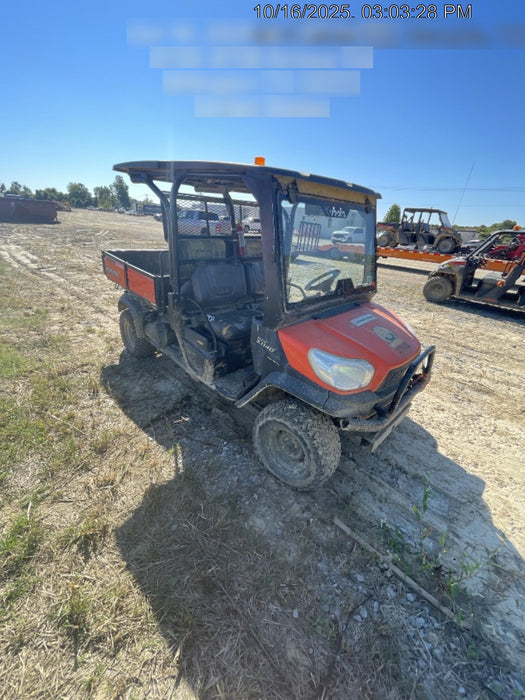 Kubota RTV-X1140W-H 4wd Utility Cart, LED Strobe, Windshield Tempered Glass, Plastic Canopy, Wire Harness Kit, Backup Alarm