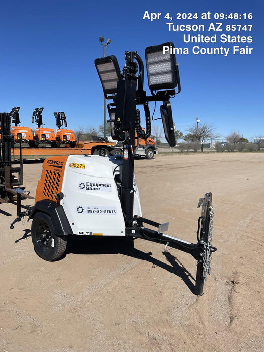 2024 Generac MLT2 Diesel, Flex Switch 120V Input, Powerzone Controller, 
(4) 320W LED Lights, 4kW Generator, 39.9 Gal Fuel Tank, 2" Ball, T3
