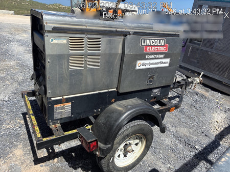 2019 Lincoln Electric Vantage 322 Ready-Pak 3, Two Wheel Trailer, Fender and Light Kit, Cable Rack