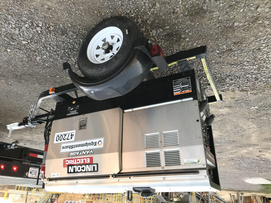 2019 Lincoln Electric Vantage 322 Ready-Pak 3, Two Wheel Trailer, Fender and Light Kit, Cable Rack