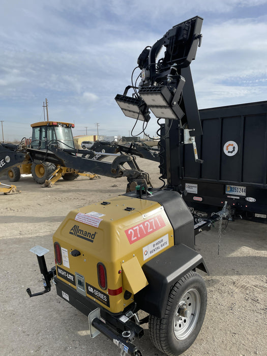 2022 Allmand NLV3GR (4) LED Light Fixture 350W, 23' Vertical Mast, 3kW Prime, Towable, ES Decals, T3