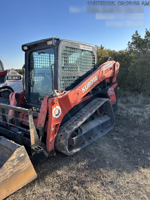 2019 Kubota SVL75-2 Cab/Heat/Air, Standard Tracks, Standard Flow, Hydraulic QC 68" HD Tooth Bucket