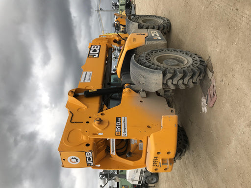 2019 JCB 510-56 74 HP w/CAB/HVAC, Beacon, Worklights, Aux Hydraulics, Solid Tires 72" Carriage/60" Forks