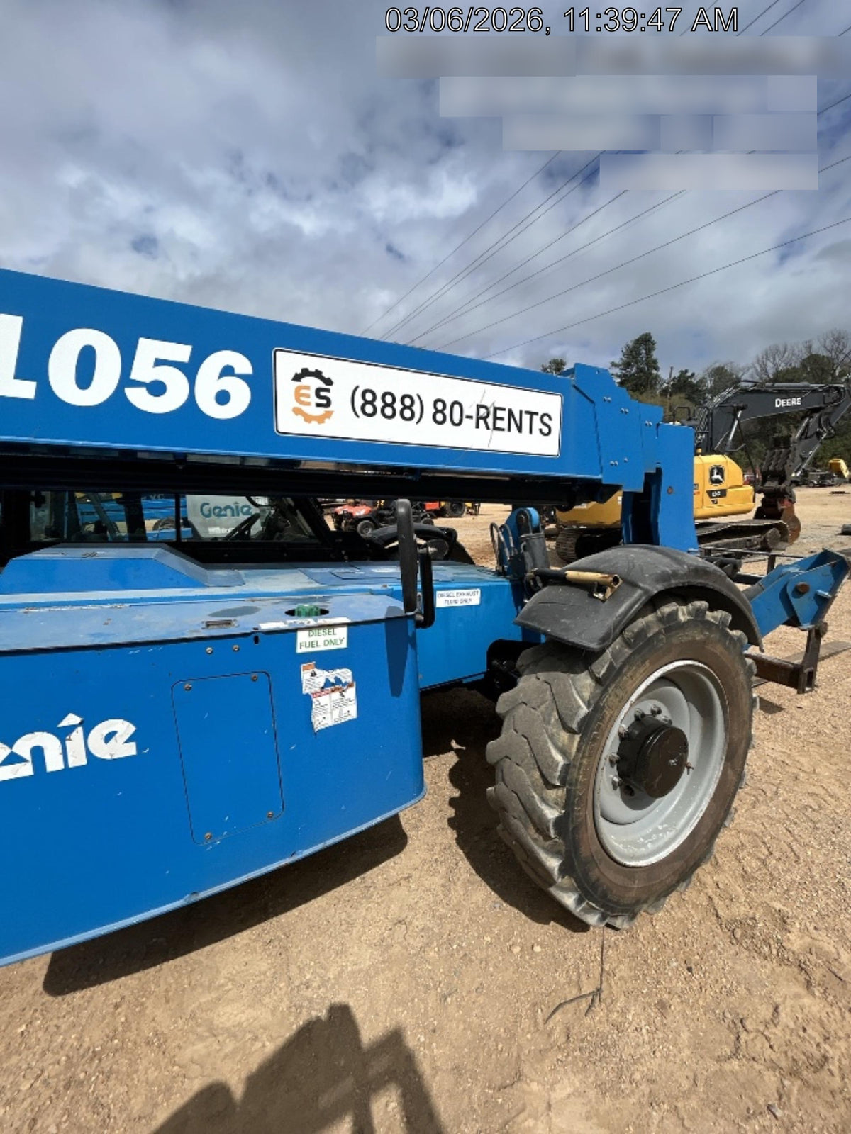 2019 Genie GTH-1056 Cab/Heat/AC, Solid RT Tires, LED Work Lights, Beacon 60" QA Carriage, 60" Forks