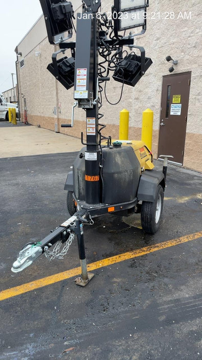 2022 Allmand NLV3GR (4) LED Light Fixture 350W, 23' Vertical Mast, 3kW Prime, Towable, Deep Sea L401, Leveling Jacks, Yanmar T4F 5.8hp