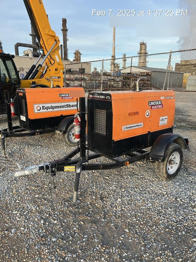 2021 Lincoln Electric Vantage 322 Vantage 322 Ready Pak 3 w/ Decals, ORANGE (includes trailer, cable rack, fender light kit) NO Telematics