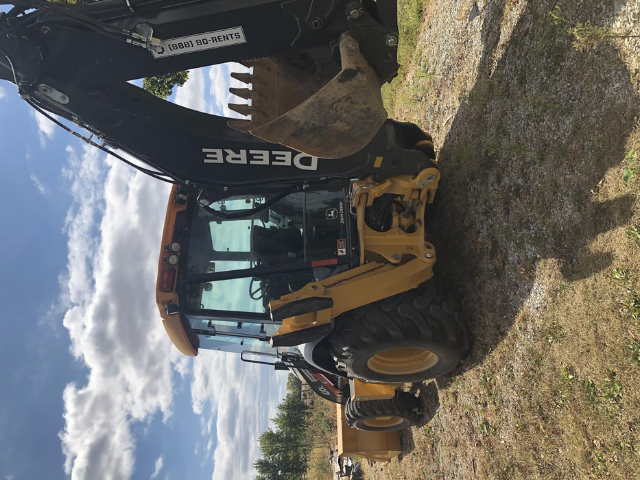 2020 John Deere 410L - Extendable Stick Cab/Heat/Air, 4WD, Extendable Stick, Pilot Controls, 2 Way Hydraulics, TAG Manual QC