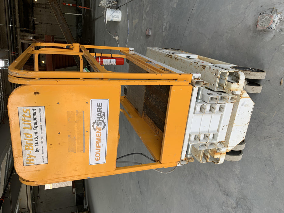 Custom Equipment HB-1430 Hy-Brid Scissor Lift
Platform capacity up to 670 lbs
Working height up to 20 ft
Weighs under 1,700 lbs
Non-marking wheels