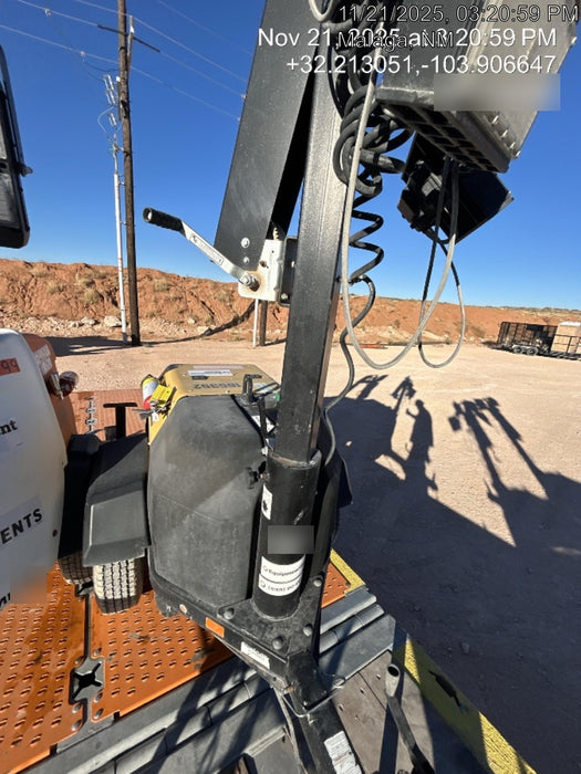 2021 Allmand NLV3GR (4) LED Light Fixture 350W, 23' Vertical Mast, 3kW Prime, Towable, Deep Sea L401, Leveling Jacks, Yanmar T4F 5.8hp