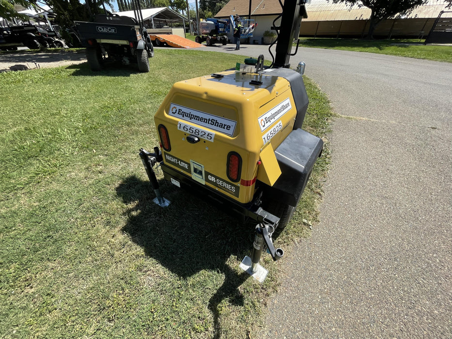 2021 Allmand NLV3GR (4) LED Light Fixture 350W, 23' Vertical Mast, 3kW Prime, Towable, Deep Sea L401, Leveling Jacks, Yanmar T4F 5.8hp