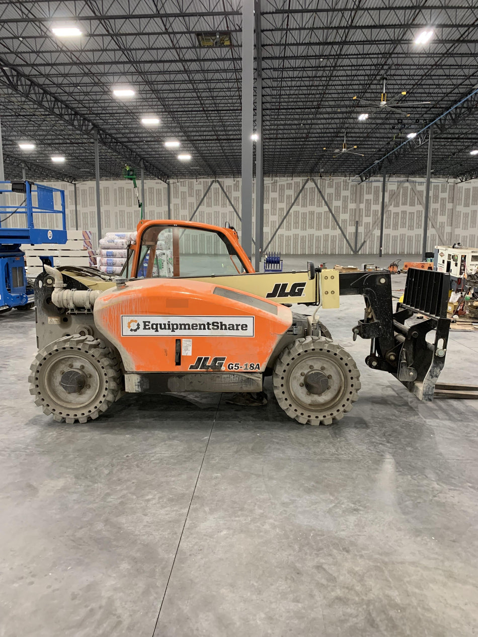 2020 JLG G5-18A Canopy, NM Solid Tires, Beacon w/48" Carriage, 48" Pallet Forks
