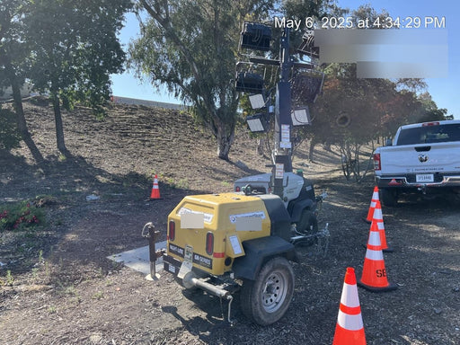 2021 Allmand NLV3GR (4) LED Light Fixture 350W, 23' Vertical Mast, 3kW Prime, Towable, Deep Sea L401, Leveling Jacks, Yanmar T4F 5.8hp