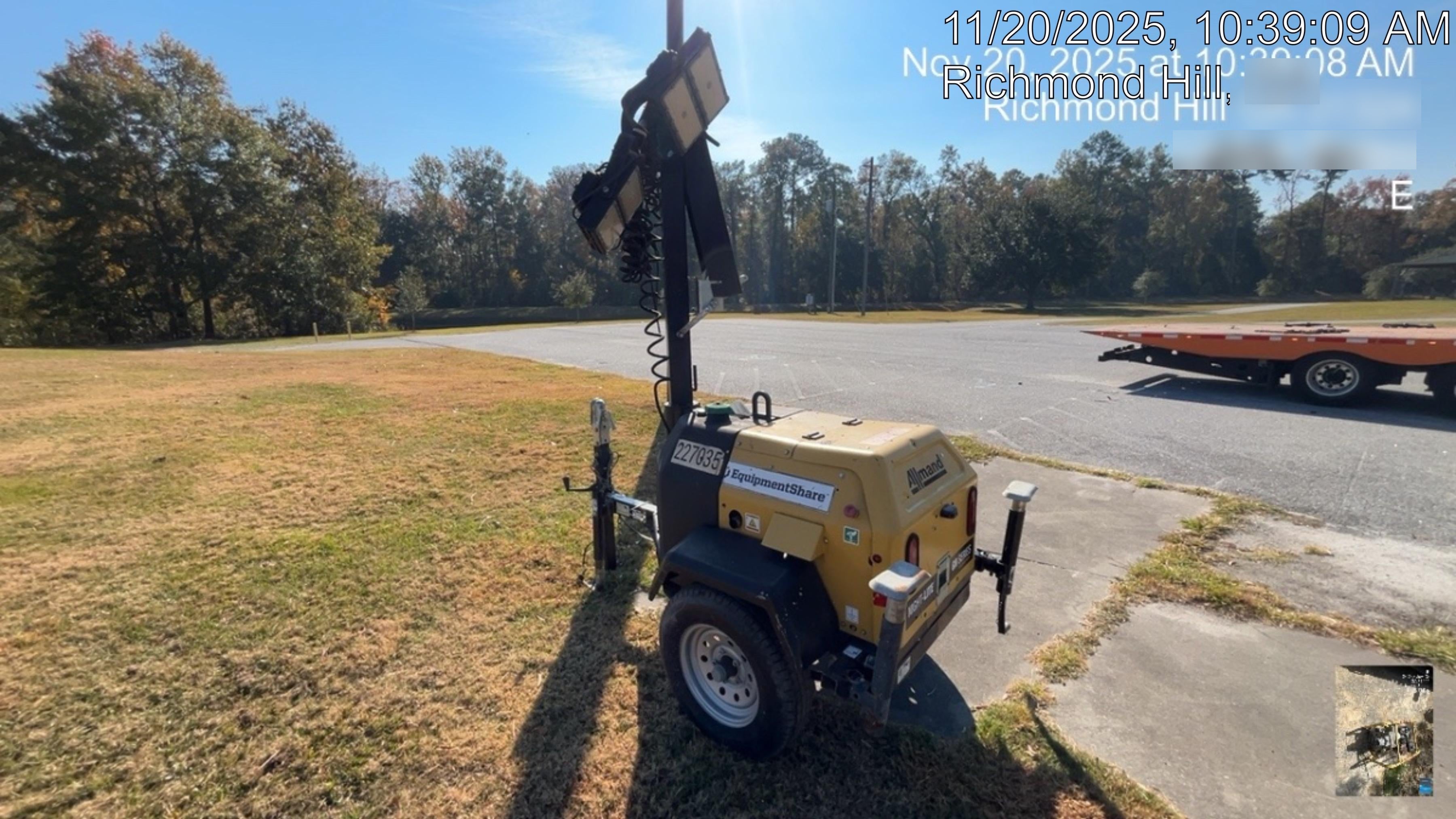 2022 Allmand NLV3GR (4) LED Light Fixture 350W, 23' Vertical Mast, 3kW Prime, Towable, Deep Sea L401, Leveling Jacks, Yanmar T4F 5.8hp