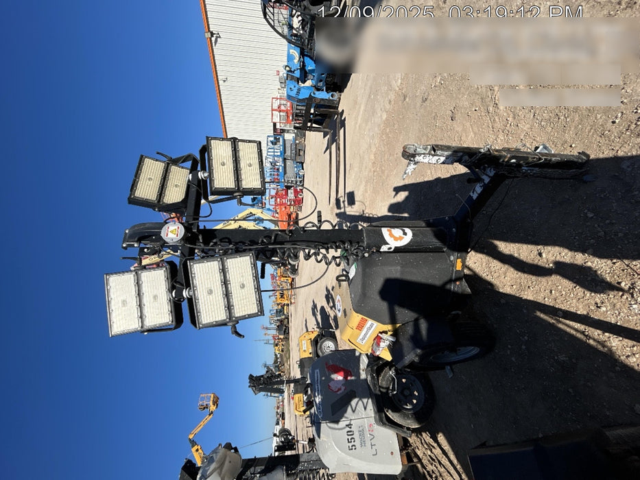 2022 Allmand NLV3GR (4) LED Light Fixture 350W, 23' Vertical Mast, 3kW Prime, Towable, Deep Sea L401, Leveling Jacks, Yanmar T4F 5.8hp