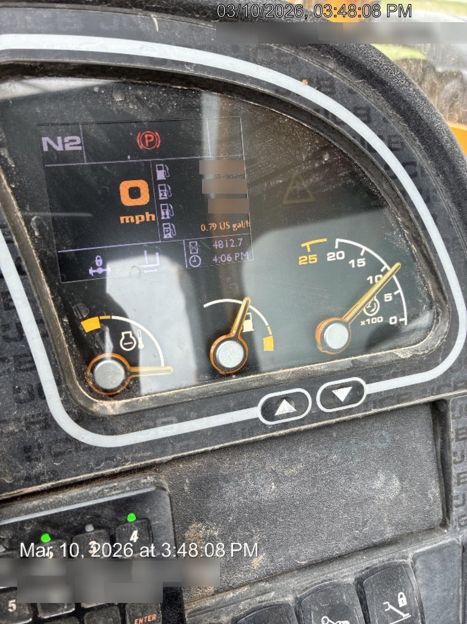 2019 JCB 510-56 JCB 510-56 Telehandler 74 HP w/CAB/HVAC, Beacon, Worklights, Aux Hydraulics, Solid Tires, 72" Carriage/Forks