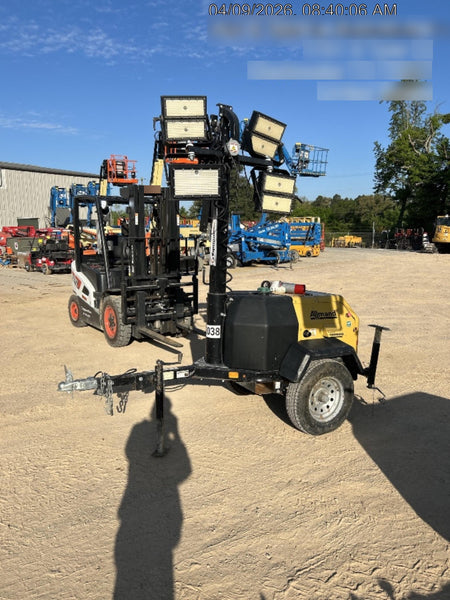2022 Allmand NLV3GR (4) LED Light Fixture 350W, 23' Vertical Mast, 3kW Prime, Towable, ES Decals, T3