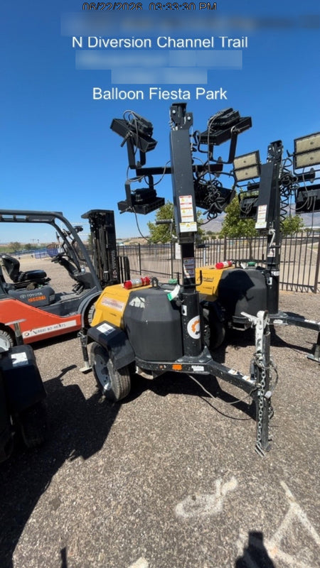 Allmand NLV3GR (4) LED Light Fixture 350W, 23' Vertical Mast, 3kW Prime, Towable, Deep Sea L401, Leveling Jacks, Yanmar T4F 5.8hp