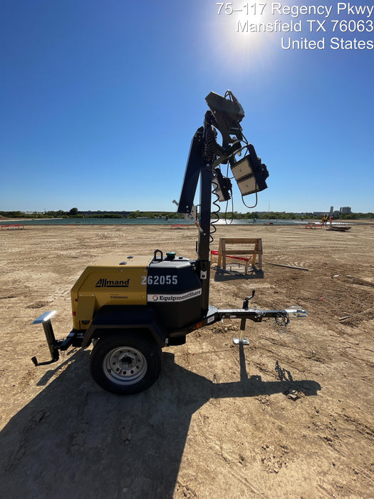 2022 Allmand NLV3GR (4) LED Light Fixture 350W, 23' Vertical Mast, 3kW Prime, Towable, ES Decals, T3