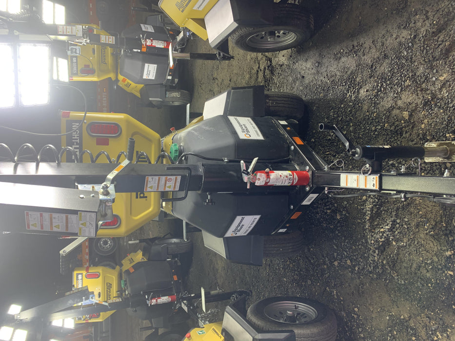 2020 Allmand NLV3GR (4) LED Light Fixture 350W, 23' Vertical Mast, 3kW Prime, Towable, Deep Sea L401, Leveling Jacks, Yanmar T4F 5.8hp