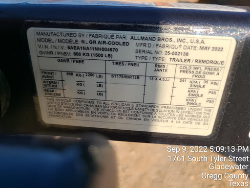 2022 Allmand NLV3GR (4) LED Light Fixture 350W, 23' Vertical Mast, 3kW Prime, Towable, Deep Sea L401, Leveling Jacks, Yanmar T4F 5.8hp