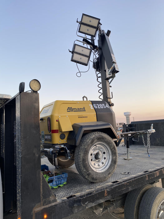 2022 Allmand NLV3GR (4) LED Light Fixture 350W, 23' Vertical Mast, 3kW Prime, Towable, ES Decals, T3