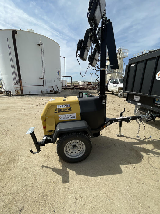 2022 Allmand NLV3GR (4) LED Light Fixture 350W, 23' Vertical Mast, 3kW Prime, Towable, ES Decals, T3