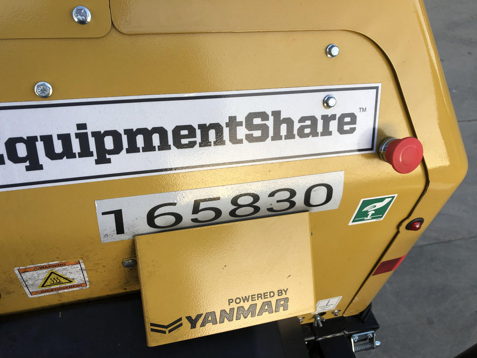 2021 Allmand NLV3GR (4) LED Light Fixture 350W, 23' Vertical Mast, 3kW Prime, Towable, Deep Sea L401, Leveling Jacks, Yanmar T4F 5.8hp