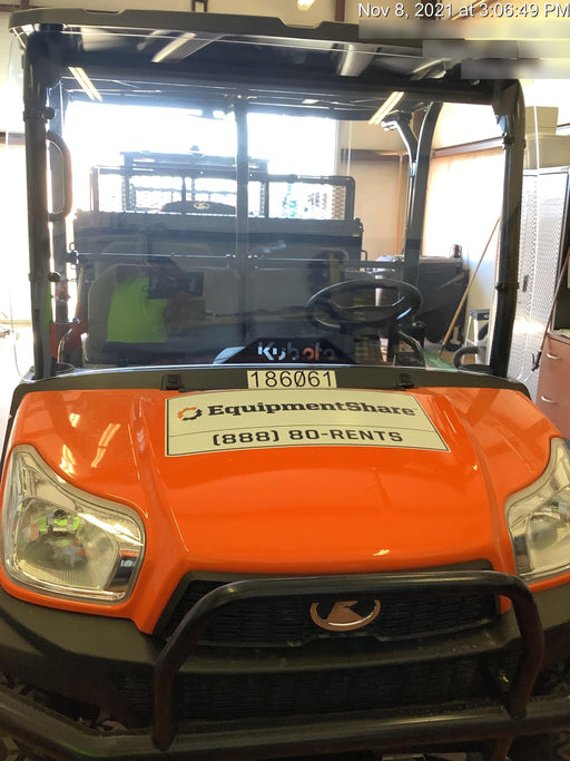 2021 Kubota RTV-X1140W-H Plastic Canopy, Windshield Acrylic Clear, LED Strobe Light, Wire Harness Kit, Back up Alarm