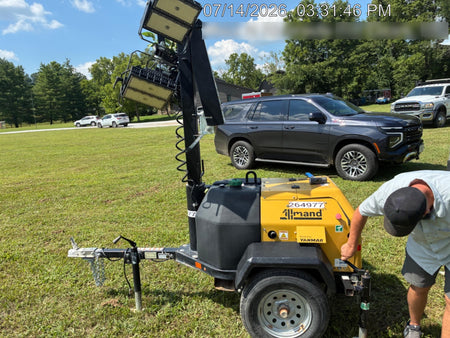 2022 Allmand NLV3GR (4) LED Light Fixture 350W, 23' Vertical Mast, 3kW Prime, Towable, ES Decals, T3