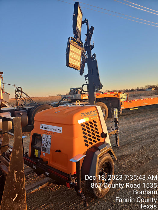 2023 Generac MLT2 Diesel, Flex Switch 120V Input, Powerzone Controller, 
(4) 320W LED Lights, 4kW Generator, 39.9 Gal Fuel Tank, 2" Ball, T3