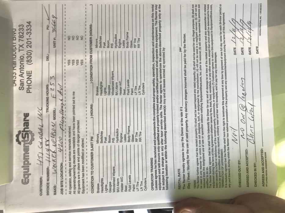 Wacker Neuson EZ53 Open ROPS, Rubber Tracks, Long Dipperstick, T4, Bucket