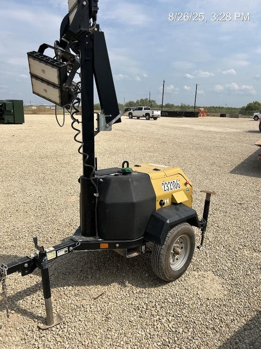 2022 Allmand NLV3GR (4) LED Light Fixture 350W, 23' Vertical Mast, 3kW Prime, Towable, Deep Sea L401, Leveling Jacks, Yanmar T4F 5.8hp