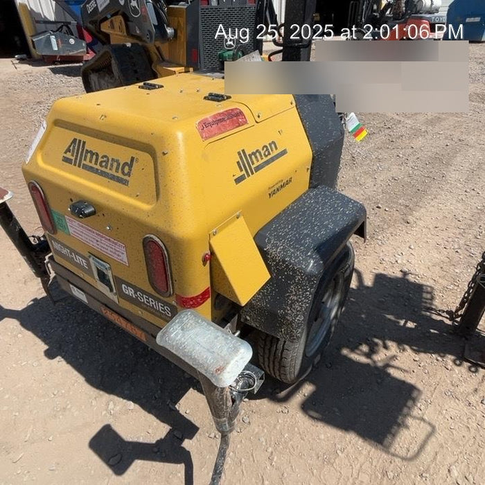 2022 Allmand NLV3GR (4) LED Light Fixture 350W, 23' Vertical Mast, 3kW Prime, Towable, ES Decals, T3