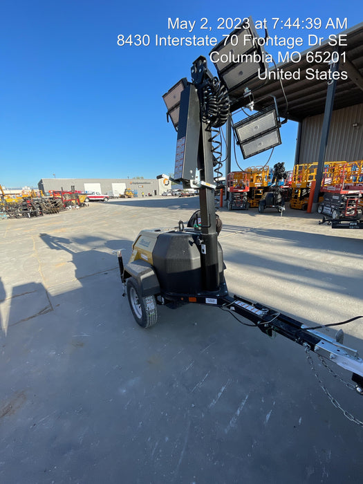 2022 Allmand NLV3GR (4) LED Light Fixture 350W, 23' Vertical Mast, 3kW Prime, Towable, ES Decals, T3